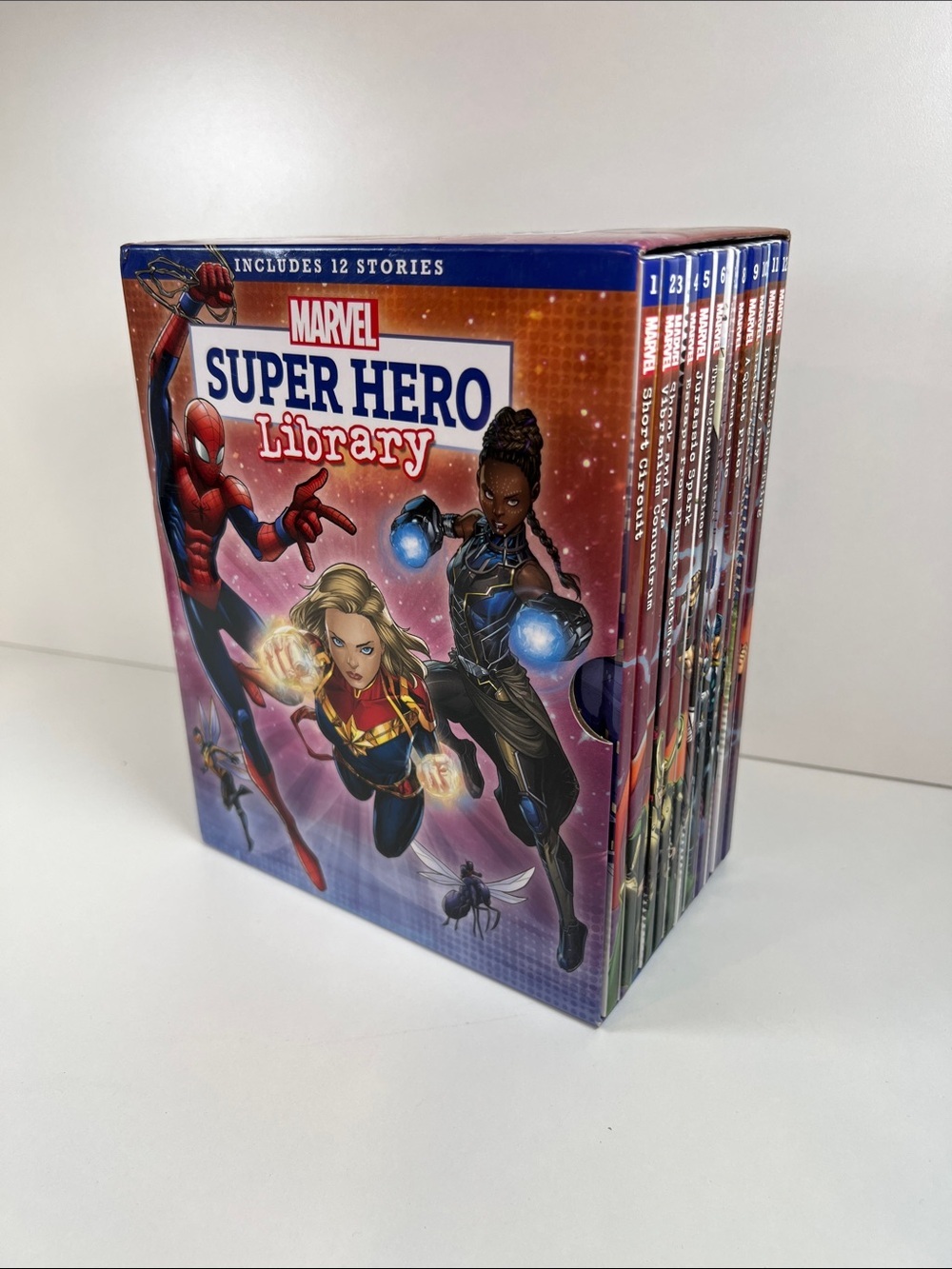 Marvel Super Hero Library 12-Book Box Set Hardcover Kids Story Collection Spider